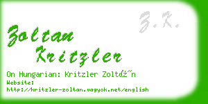 zoltan kritzler business card